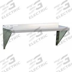 NEW AGE INDUSTRIAL Wall Shelf: 60 in x 12 in x 13 in, 60 in x 12 in, 100 lb Load Capacity, Aluminum (MPN 1127). Key specifications — Material: Aluminum; Standards: NSF; Finish: Unfinished; Brand: NEW AGE INDUSTRIAL.