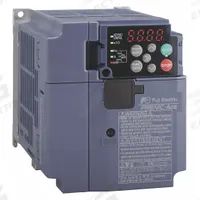 FUJI ELECTRIC Variable Frequency Drive: In Phase Three, Out Phase Three, 15 hp, No Bypass, Heat Sink (MPN FRN0029E2S-4GB). Key specifications — Style: Heat Sink; Color: Black/Blue/Gray; Output Phase: Three.