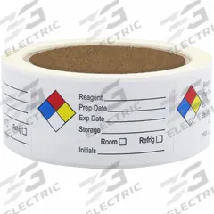 ROLL PRODUCTS GHS Label: 2 1/2 in Wd, 1 1/2 in Ht, 250 PK (MPN 141535)