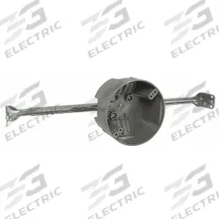 RACO Electrical Box: Polycarbonate, Nonmetallic Material & Nominal Size, Round, 1 Gangs, 4 in Dia. (MPN 7826RAC). Key specifications — Brand: RACO; Bracket Style: Bar Hanger; Clamp Style: NMSC.