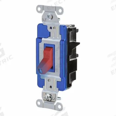 HUBBELL Wall Switch: Toggle Switch, 3-Way, Maintained, Red, 120/277V AC - Toggle Wall Switches