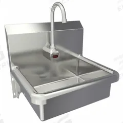 SANI-LAV Hands-Free Sink: 1 Stations, 6 in Bowl Dp, 16 in Bowl Lg, 12 1/2 in Bowl Wd, 1 Faucet Holes (MPN 608A). Key specifications — Includes Side Splash: Side Splash Not Included; Series: Stainless Steel Hand Wash Sink; Brand: SANI-LAV; Power Source: AC Powered.