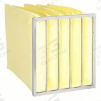 GRAINGER Pocket Air Filter: 20 in x 20 in x 15 in, MERV 15, Yellow, Synthetic, 5 Pockets (MPN 911TD8). Key specifications — Display Sell UOM: EA; Brand: GRAINGER; Media Material: Synthetic; Performance Rating: MERV 15.