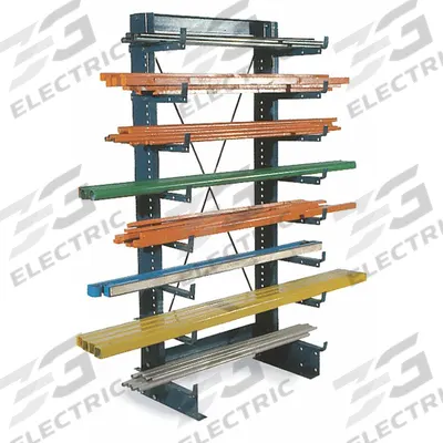 JARKE Cantilever Rack: Standalone, Light-Duty, 37 3/4 in x 18 1/4 in x 78 in - Light-Duty Bolt-On Cantilever Rack Kits