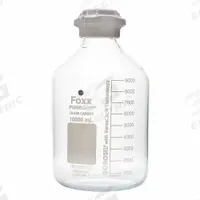 FOXX LIFE SCIENCES Glass Jugs: Colorless, Borosilicate Glass, 20 L, 230 mm, Includes Closure (MPN 1551038-FLS). Key specifications — attr1371258: Yes; attr1371256: No Handle; attr1371264: FOXX LIFE SCIENCES.