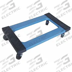 APPROVED VENDOR General Purpose Dolly: 1,200 lb, Blue, 30 in L x 18 in W x 7 in H Deck, (4) Swivel (MPN 35YM03). Key specifications — Brand: APPROVED VENDOR; Color: Blue; Caster/Wheel Configuration: (4) Swivel; Lip Type: Flush; With Tow Eye: No.
