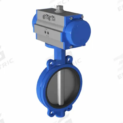 ABZ VALVES Pneumatically Actuated Butterfly Valve: For HVAC/Wastewater/Water Media, Air to Air - Ductile Iron General-Service Pneumatic Butterfly Valves