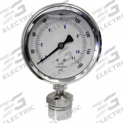 KODIAK CONTROLS Pressure Gauge: 0 psi to 160 psi, KC301, 4 in Dial, 316 Stainless Steel, Mineral Oil (MPN KC301L40160/DSM3512). Key specifications — Brand: KODIAK CONTROLS; Gauge Case Liquid: Glycerin; Seal Fill Liquid: Mineral Oil; Gauge Case Material: 304 Stainless Steel; Seal Lower Housing Material: 316 Stainless Steel; Accuracy: ±1.00%; Gauge Wetted Parts: Stainless Steel.