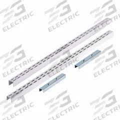 TRITON PRODUCTS Slotted Standard Wall-Mount: Double, 1 3/16 in x 1 in x 63 in, Epoxy Coated, White (MPN 1701-WHT). Key specifications — Product Type: Vertical Hang Rail; Color: White; Material: Steel; Duty Rating: Heavy Duty; Brand: TRITON PRODUCTS; Finish: Epoxy Coated; Includes: Mounting Hardware.