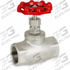 SHARPE Globe Valves: For Steam Media, Stainless Steel, 3/4 in Pipe Size, FNPT x FNPT, Female, NPT (MPN 4371006140). Key specifications — Seat Material: Metal; Brand: SHARPE; Stem: Rising.