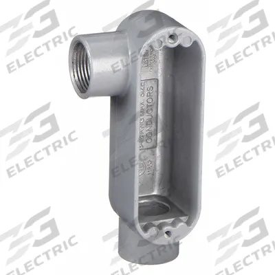 HUBBELL KILLARK Conduit Outlet Body: Aluminum, 1/2 in Trade Size, LR Body, 4 cu in Body Capacity - LR - 90° Elbow Type