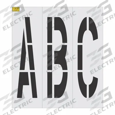 RAE Individual Stencil: A to Z/Blank ( )/Dash (-), 64 in Character Ht - Plastic Stencil Sets