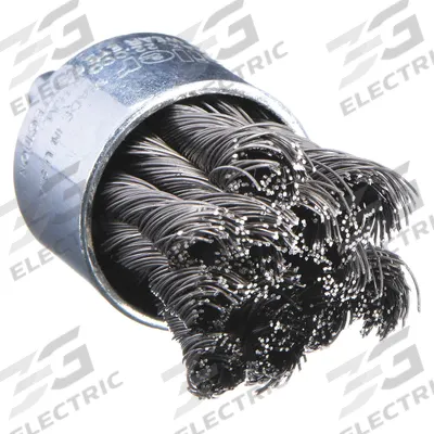 WEILER End Brush: Twisted Stainless Steel, 1 1/8 in Dia, 0.014 in Fill Dia - Heavy-Cleaning Brushes for Stainless Steel