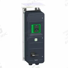 SCHNEIDER Variable Frequency Drive: In Phase Three, Out Phase Three, 50 hp, No Bypass, Programmable (MPN ATV650D37N4EU). Key specifications — Style: Compact; Color: Black/Green; Output Phase: Three.