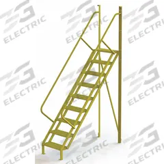 TRI-ARC Configurable Platform Ladder: 11 ft Overall Ht, 30 in Overall Wd, 20 in Overall Dp, Steel (MPN UCL5009242). Key specifications — Material: Steel; Color: Yellow; Brand: TRI-ARC.