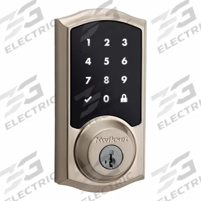 KWIKSET Single Cylinder Deadbolt: 2 in Door Thick - Max, Nickel (MPN 916TRL-15-SMT-RCALFD) - Electronic Keyless Access Deadbolts