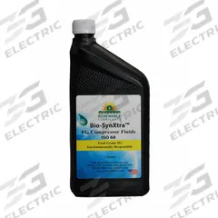 RENEWABLE LUBRICANTS Compressor Oil: 1 qt, Bottle, 68 ISO Viscosity Grade, 159 Viscosity Index (MPN 87951). Key specifications — attr59744: 159; attr59746: 68; attr59736: Yes; attr59735: Bottle; attr59738: Bio-SynXtra FG.