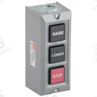 DAYTON Control Station: (3) Push Buttons, 0 Pilot Lights, 2NO/3NC, Raise/Lower/Stop, (3) Momentary (MPN 20C798). Key specifications — attr1022946: Raise/Lower/Stop; attr1022956: Red; attr211290: DAYTON; attr1042017: Indoor Use Only; attr1089900: (3) Push Buttons.