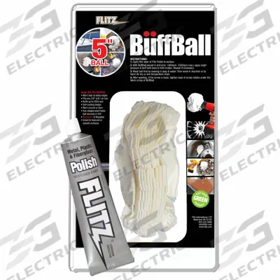 FLITZ PREMIUM POLISHING PRODUCTS Buffing Ball: Bonnet, Unthreaded Center Hole, Ball - Vehicle Compound Pads