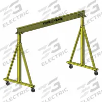 HARRINGTON Portable Gantry Crane: Fixed Span, Adj Ht, 4,000 lb Load Capacity, Aluminum (MPN 582-4000-11-10). Key specifications — Rotating Legs: No; Brand: HARRINGTON; Height Adjustability: Adjustable Height; Mobility Under Load: Stationary.