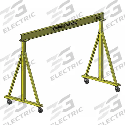 HARRINGTON Portable Gantry Crane: Fixed Span, Adj Ht, 4,000 lb Load Capacity - Fixed-Span Gantry Cranes