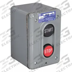 SQUARE D Control Station: (2) Push Buttons, 0 Pilot Lights, 1NO/1NC, Start/Stop, (2) Push Buttons (MPN 9001BW240). Key specifications — Brand: SQUARE D; Operator Legend: Start/Stop; Operator Color: Red; Operator Configuration: (2) Push Buttons; Operator Configuration Type: (2) Push Buttons.