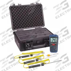 REED INSTRUMENTS Thermocouple Thermometer: -58°F to 2,000°F, For Type K Thermocouple Type (MPN R2400-KIT). Key specifications — Testing Functions: Min/Max Temperature; Accuracy: ±2 °C @ -50° to 0 °C; Brand: REED INSTRUMENTS.