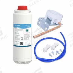 ELKAY Water Cooler Filter: 0.5 micron, 1.5 gpm, 1,500 gal, 12 1/2 in Overall Ht (MPN EWF172). Key specifications — Connection Type: Quick-Disconnect; Filter Media: Carbon; Reduces: Chlorine Taste; Brand: ELKAY.