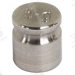 RICE LAKE WEIGHING SYSTEMS Calibration Weight: 5 g Nominal Mass, Cylinder Calibration Wt, 5, Metric (MPN 12503TR). Key specifications — attr1385170: RICE LAKE WEIGHING SYSTEMS; attr1385171: Stainless Steel.