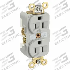 HUBBELL Receptacle: Duplex, 5-15, Gray, 125V AC, 15 A, 2 Pole / 3 Wire (MPN HBL5262GY)