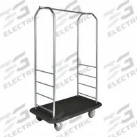 CSL Bellman Cart: 1 in Frame Dia, 43 in Overall Lg, 23 in Overall Dp, 72 1/2 in Overall Ht, Black (MPN 2099BK-040-BLK). Key specifications — Brand: CSL; Frame Finish: Stainless Steel; Product Type: Bellman Cart; Caster Type: Polyurethane Swivel Casters.