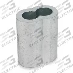 DAYTON Wire Rope Oval Sleeve: Oval Sleeve, Swage, 3/8 in Compatible Rope Dia, Aluminum Alloy, 25 PK (MPN 1DLE3). Key specifications — Material: Aluminum Alloy; Brand: DAYTON; Finish: Plain.