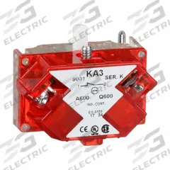 SCHNEIDER Contact Block: 30 mm Panel Mounting Size, 1NC, Momentary, 9001K/9001SK Series (MPN 9001KA3). Key specifications — Switch Action: Momentary; Terminal Connection Type: Screw Clamp Terminals; Brand: SCHNEIDER; Compatible with Series: 9001K.