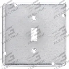 RACO Electrical Box Cover: 2 Gangs, Open, For Square Box Shape, Galvanized Steel, 9/16 in Overall Dp (MPN 870RAC). Key specifications — Brand: RACO; For Box Shape: Square; Material: Galvanized Steel; Cover Design: Open.