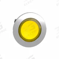 SCHNEIDER ELECTRIC Pilot Light Head: 30 mm Panel Mounting Hole Dia, Yellow, Smooth, LED, XB4 Series (MPN ZB4FV083). Key specifications — Brand: SCHNEIDER; Compatible Lamp Module Type: Universal LED Module; Compatible with Series: XB4.