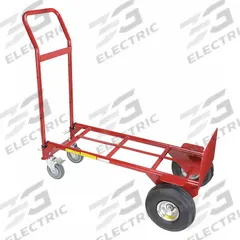 DAYTON Convertible Hand Truck: 650 lb as Hand Truck, Dual-Handle, Red, 14 in W x 8 in D (MPN 4W323). Key specifications — Color: Red; Brand: DAYTON.