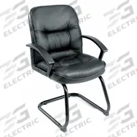 BOSS Frame Chair: Black, Black, 0 Casters/Glides, Lumbar Support, 27 in Overall Wd, 38 in Overall Ht (MPN B7309). Key specifications — Brand: BOSS; Features: Lumbar Support; Back Material: Leather; Seat Material: Fabric; Chair Material: Leather & Fabric.