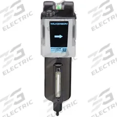 WILKERSON Compressed Air Filter: Coalescing, 1/4 in NPT, 0.5 micron, 85 cfm, 150 psi Max Op Pressure (MPN M18-02-BL00B). Key specifications — attr110055: M18; attr110008: WILKERSON.
