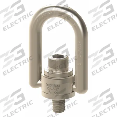 ADB HOIST RINGS Hoist Ring: Pivot/Swivel, Nickel-Plated Steel, 3/8"-16 - Pivot & Rotate Hoist Rings