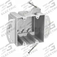 CANTEX Electrical Box: PVC, Nonmetallic Material & Nominal Size, Rectangular, 2 Gangs, 3 in Box Dp (MPN EZ48DNR). Key specifications — Brand: CANTEX; Bracket Style: Without Bracket; Clamp Style: NMSC.