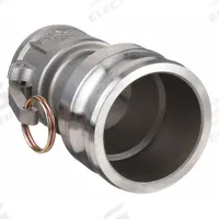 Cam and Groove Adapter: 125 psi Max. Working Pressure @ 70 F, 5 7/8 in Overall Lg, Nitrile (MPN 2030-DA-SS). Key specifications — Gasket Material: Nitrile; Fitting Type: Female Coupler x Male Adapter; Includes Locking Arm: Yes; Body Material: 316 Stainless Steel; Brand: DIXON VALVE & COUPLING.