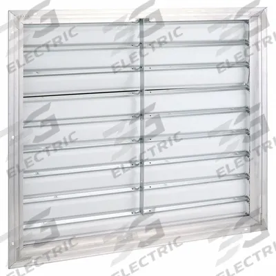 Dayton 33"H-W 5.75"L Aluminum Backdraft Damper: For 30 in Fan, Single Panel, 33 in H - Wall-Mount Backdraft Dampers