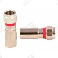 DOLPHIN COMPONENTS CORP Coaxial Connector: Male, Connector, Silver, Compression, RG-6, Gold, 10 PK (MPN DC-CF6G). Key specifications — Product Type: Connector; Brand: DOLPHIN COMPONENTS CORP; Color: Silver; Finish: Nickel-Plated; Gender: Male; Connector Features: Gold.