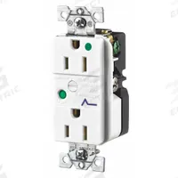 BRYANT Receptacle: Hospital Grade, Duplex, 5-15R, White, 125V AC, 15 A, 2 Pole / 3 Wire (MPN SP82WA)