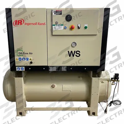 INGERSOLL RAND Scroll Compressor: 10 hp, Horizontal Air Tank, 120 gal, 31.9 cfm, 145 psig - Horizontal Tank Oil-Free Scroll Electric Air Compressors