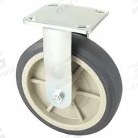 APPROVED VENDOR Plate Caster: Rigid, No Brake, Rubber, 6 in Wheel Dia, 2 in Wheel Wd, Roller, Rigid (MPN 1ULJ7). Key specifications — Wheel Bearing Type: Roller; Wheel/Tread Color: Gray; Brand: APPROVED VENDOR; Caster Type: Rigid.