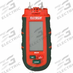 EXTECH Moisture Meter: Analog/Digital, LCD, Pin, Protective Cap/Repl Pins, Impact Pin, Not Certified (MPN MO230). Key specifications — attr999354: Digital; attr1009284: Impact Pin; attr1009272: Bar Graph Display; attr999347: Mortar; attr999350: LCD; attr999383: ±0.5% (Building Materials); attr999345: EXTECH.