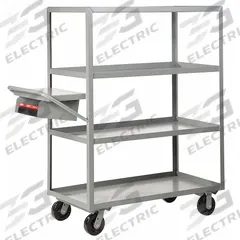 LITTLE GIANT Utility Cart: 3,600 lb, 4 Shelves, 64 in L x 30 in W x 65 in H Overall Dim, Flat (MPN 4ML-3048-6PH-WSP). Key specifications — Caster Wheel/Tread Material: Phenolic; Brand: LITTLE GIANT; Caster/Wheel Configuration: (2) Rigid.
