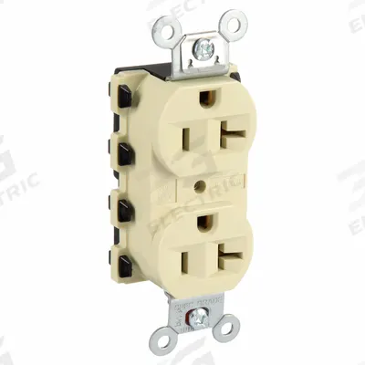 HUBBELL Receptacle: Duplex, 5-20, Ivory, 125V AC, 20 A, 2 Pole / 3 Wire (MPN SNAP5362IA) - General Purpose Receptacles