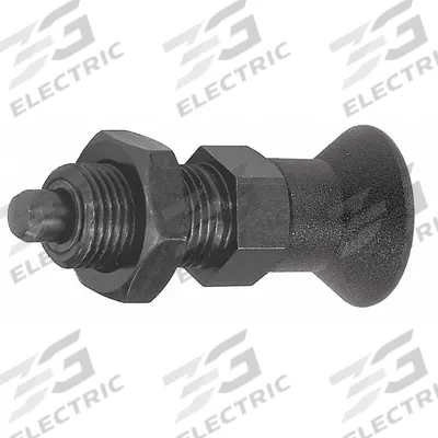 KIPP Indexing Plunger: Nonlocking, Steel, M6x0.75 Thread - Nonlocking Pull-Knob Indexing Plungers with Jam Nut